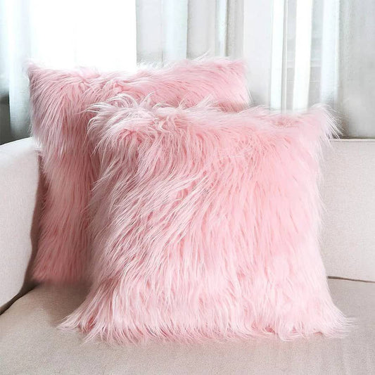 Pink fluffy pillows